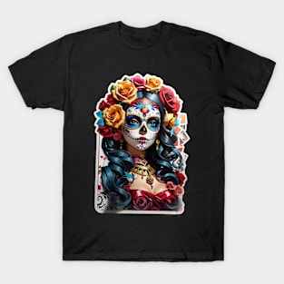 Sugar Skull girl, Dia de los Muertos T-Shirt